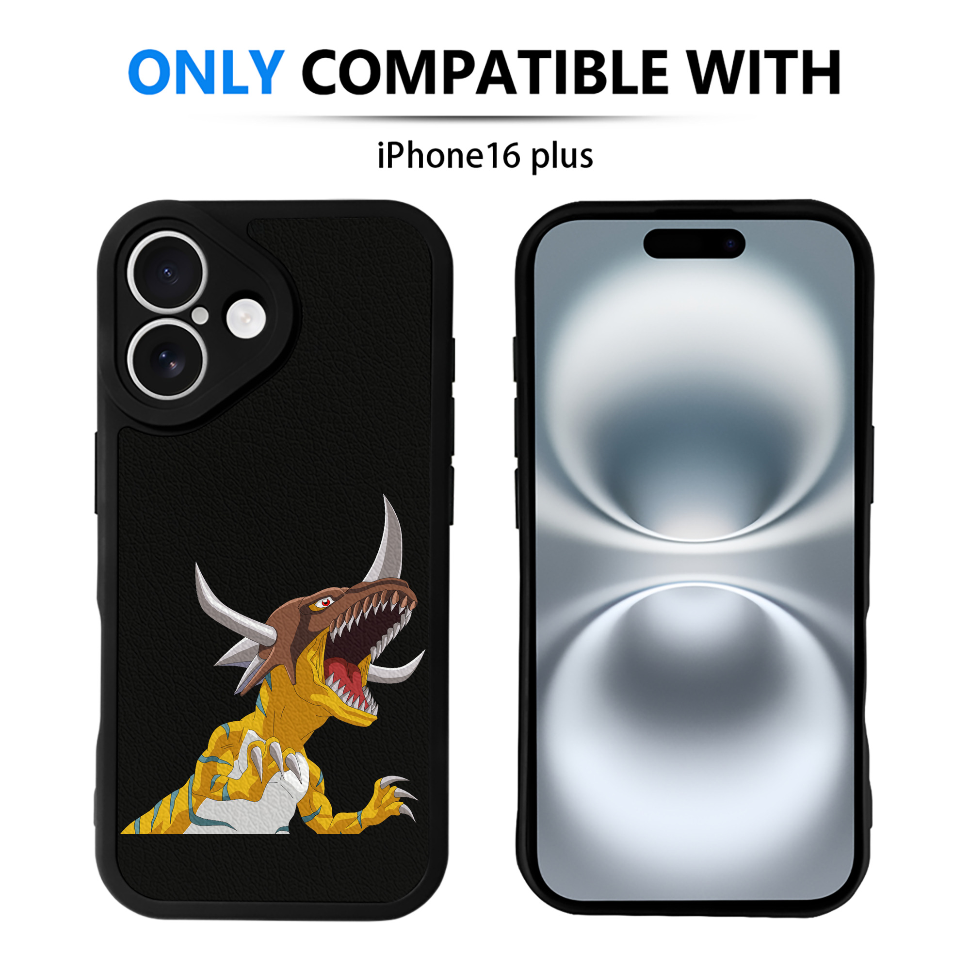 （画像用） Digimon デジタルモンスター/デジモン 【iPhone 16シリーズ対応】シリコンスマホケース（レザー調） 材質：シリコン